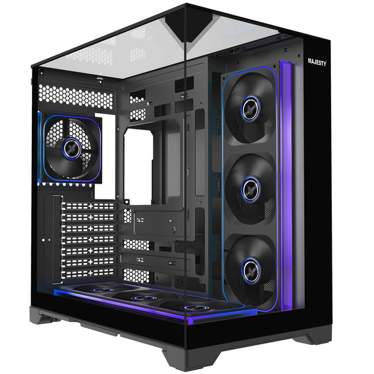 Majesty X-SPACE ARGB Mid Tower Gaming Case 7 ARGB Fans ATX 360mm Type-C Black