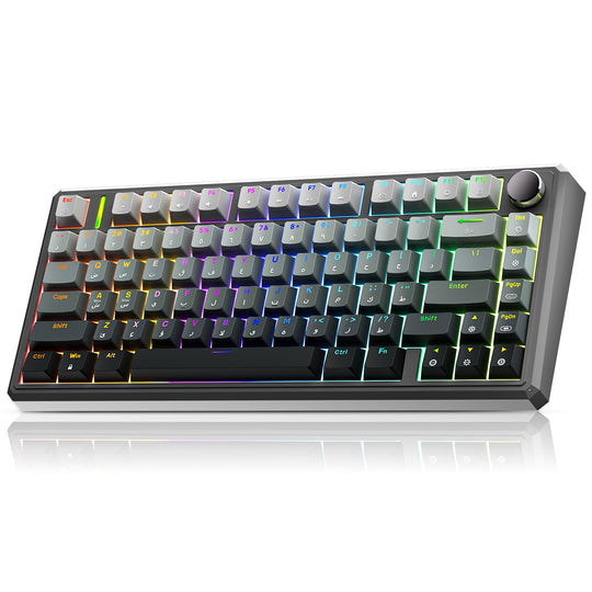 DuneVoyager G75 75% Wireless Mechanical Keyboard 80 Keys 8000mAh RGB Black-Gray