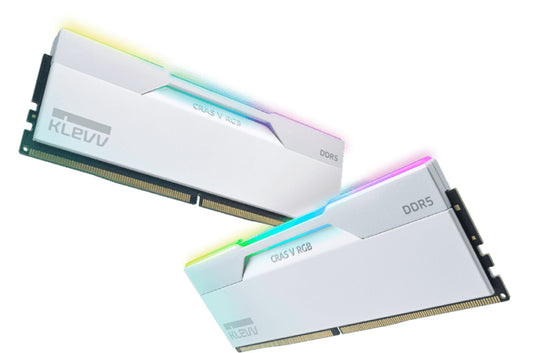 KLEVV CRAS V RGB 32GB DDR5 6000MHz CL30 Dual Channel RAM Kit White
