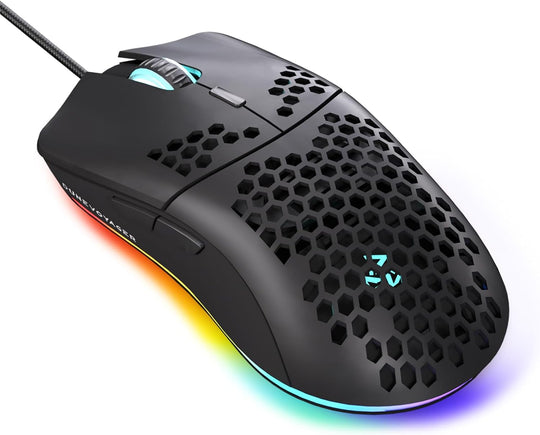 DuneVoyager GE5 Honeycomb Gaming Mouse 12800DPI 30M Clicks Black