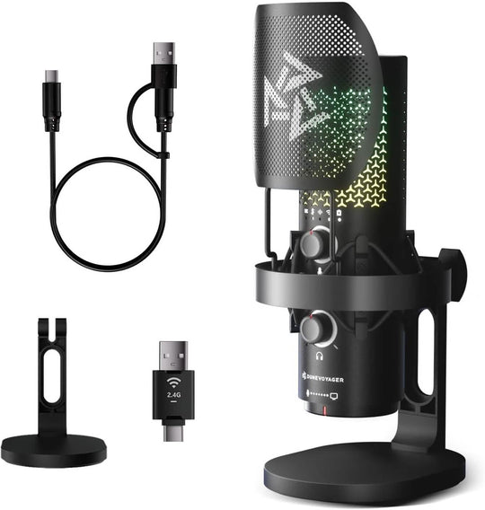 DuneVoyager CM1 PRO 2.4G Wireless USB-C Condenser Mic Desktop