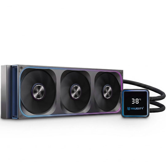 مبرد مياه Majesty 360mm ARGB للمعالج شاشة 3.9 بوصة مقاوم للتسرب أسود