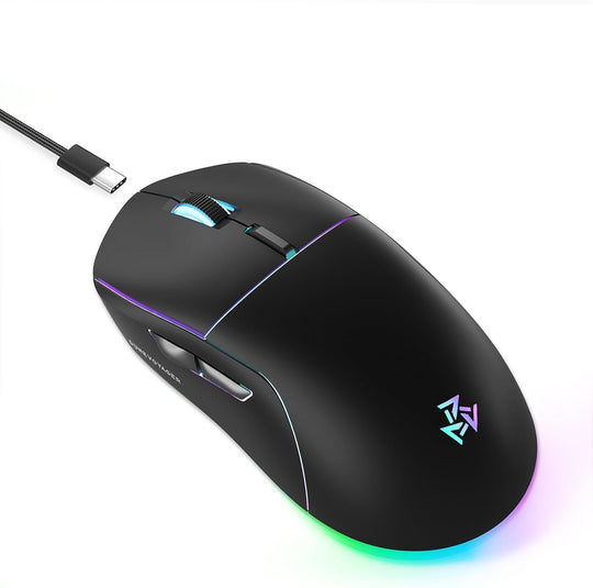 DuneVoyager GE7 Wired Gaming Mouse 12800DPI 1000Hz 70g Black