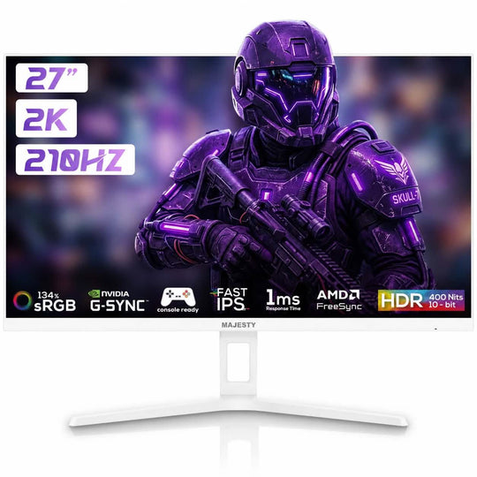 شاشة ألعاب Majesty 27 بوصة 2K QHD 210Hz IPS 1ms HDR400 134% sRGB