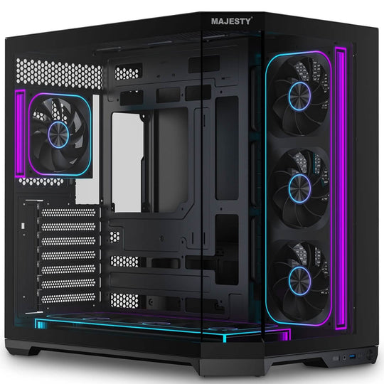Majesty Mavera Pro Mid Tower PC Case 7 ARGB Fans ATX 360mm Black