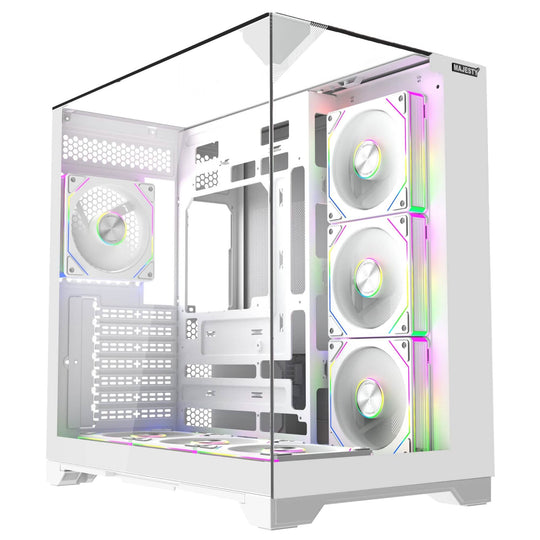Majesty X-Space Mid Tower PC Case 7 ARGB Fans ATX 360mm White