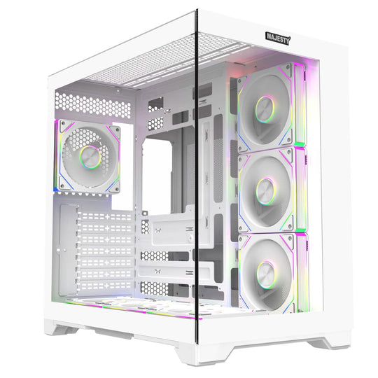 Majesty Galaxy Mid Tower PC Case 7 ARGB Fans ATX 360mm White