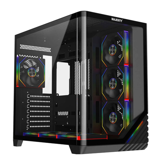 Majesty Boulevard Mid Tower PC Case 7 ARGB Fans ATX 360mm Black