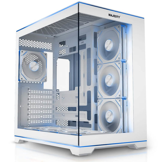 Majesty Orion Mid Tower PC Case 7 ARGB Fans ATX 360mm RGB White