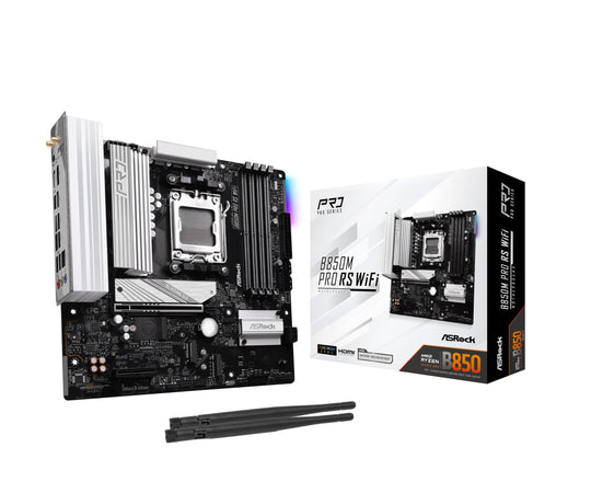 ASRock B850M Pro RS WiFi AM5 mATX Black Motherboard