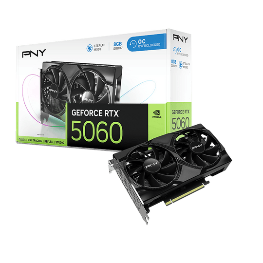 كرت شاشة PNY GeForce RTX 5060 8GB GDDR7 Overclocked Dual Fan