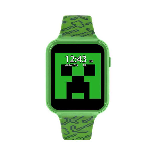 Minecraft Kids Green Silicone Strap Interactive Watch