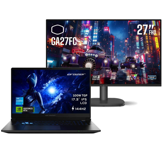 Medion Erazer Scout E17 Intel Core 5 210H 16GB 1TB SSD RTX 5050 17.3" 144Hz Windows 11 Gaming Laptop + Cooler Master GA27FC Monitor Bundle