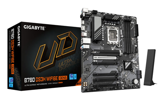 GIGABYTE B760 DS3H WIFI6E GEN5 ATX Motherboard (LGA 1700, DDR5, PCIe 5.0, Wi-Fi 6E)