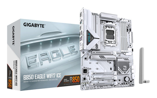 GIGABYTE B850 EAGLE WIFI7 ICE ATX Motherboard (Socket AM5, DDR5, PCIe 5.0, Wi-Fi 7)