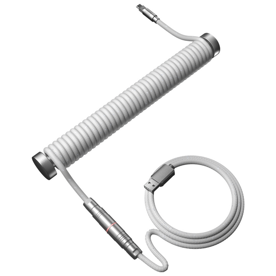 DuneVoyager AC1 Coiled Aviator Keyboard Cable USB-C 3m White