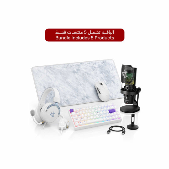 DuneVoyager PRO GAMING BUNDLE - 8KHz Magnetic Keyboard + 66g Wireless Mouse + 2.4GHz Mic + 7.1 Headset + XXXL Pad