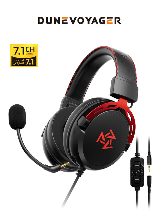 DuneVoyager C2 7.1 Wired Gaming Headset 253g V-Shape Tuning Black