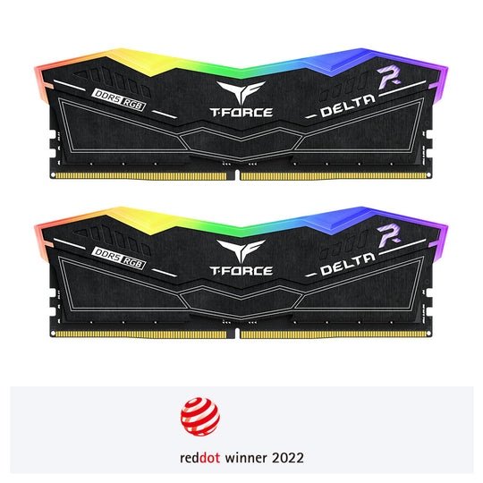 TeamGroup T-FORCE DELTA RGB 32GB (2x16GB) DDR5 6000MHz CL30 Desktop Memory - Black