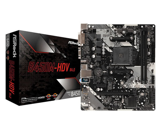 ASRock B450M-HDV R4.0 AM4 micro ATX Motherboard