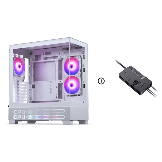 Phanteks XT View ATX Case LED Matrix DRGB - Grey White