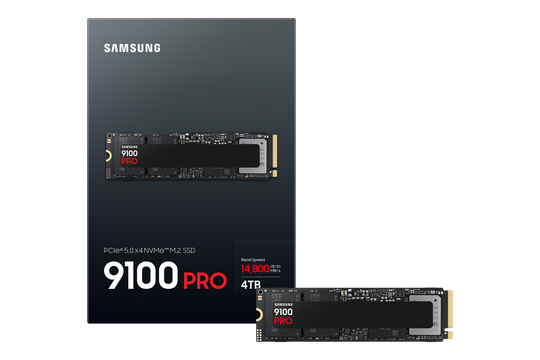 Samsung 9100 PRO 4TB PCIe 5.0 NVMe SSD M.2 2280 - MZ-VAP4T0BW - Read 14800MB/s, Write 13400MB/s